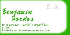 benjamin hordos business card